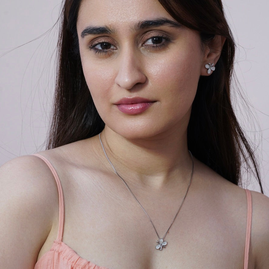 Pearl Petal Necklace & Earrings