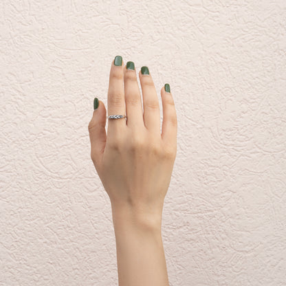 Leaf Engraved Adjustable Ring