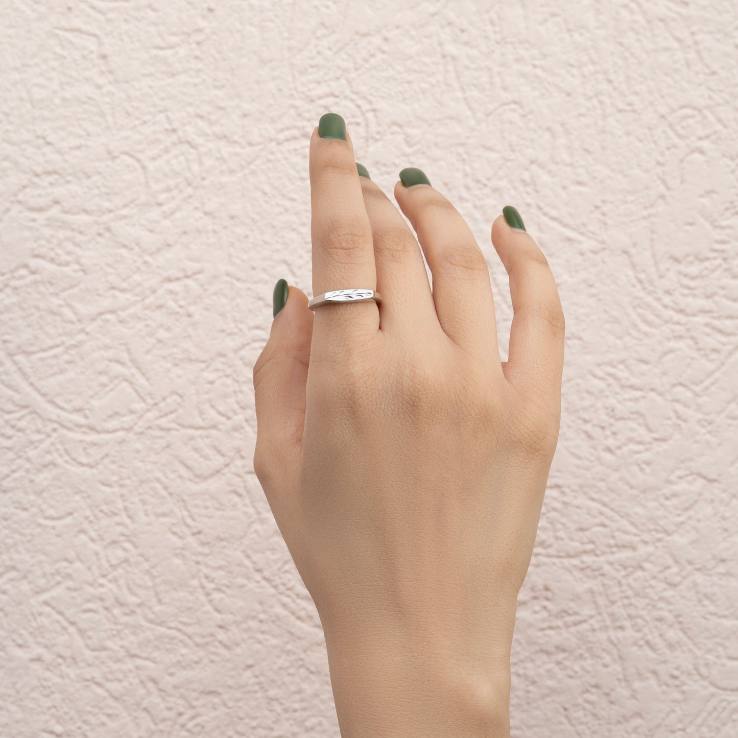 Leaf Engraved Adjustable Ring