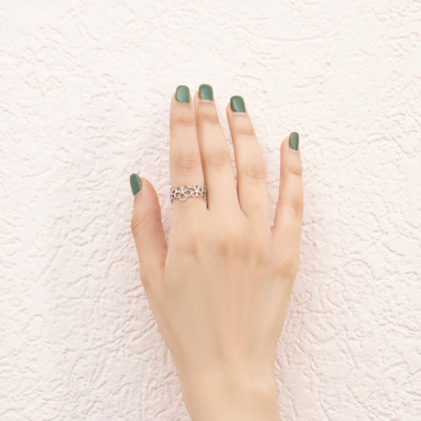 Floral Cutwork Adjustable Ring