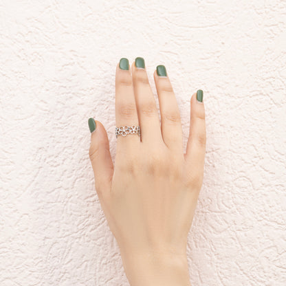 Floral Cutwork Adjustable Ring